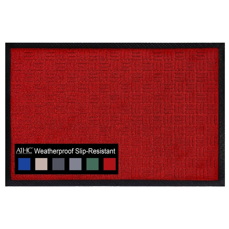 Tapis de porte A1HC neuf, durable et polyvalent, en caoutchouc polypropylène, pour usage intérieur et extérieur, toutes saisons.