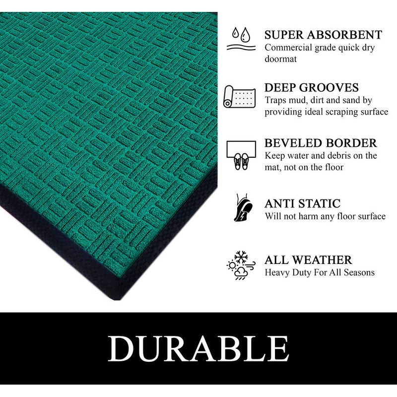 Tapis de porte A1HC neuf, durable et polyvalent, en caoutchouc polypropylène, pour usage intérieur et extérieur, toutes saisons.