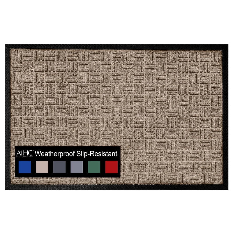 Tapis de porte A1HC neuf, durable et polyvalent, en caoutchouc polypropylène, pour usage intérieur et extérieur, toutes saisons.