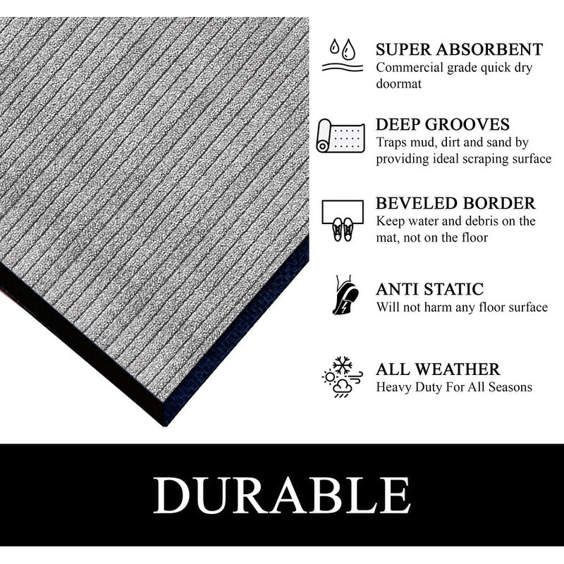 Tapis de porte A1HC neuf, durable et polyvalent, en caoutchouc polypropylène, pour usage intérieur et extérieur, toutes saisons.