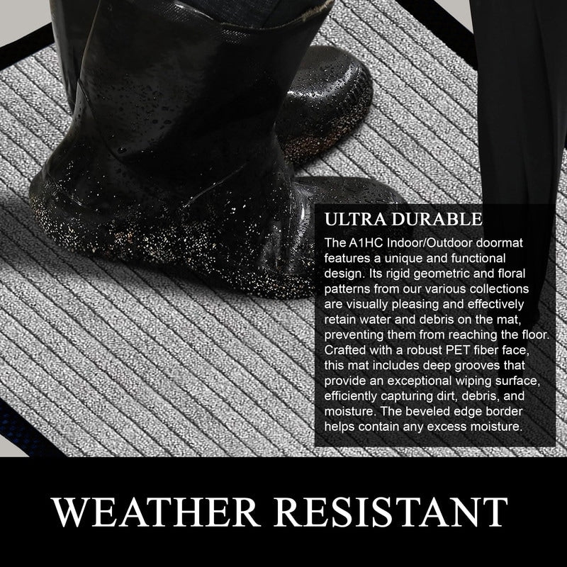 Tapis de porte A1HC neuf, durable et polyvalent, en caoutchouc polypropylène, pour usage intérieur et extérieur, toutes saisons.
