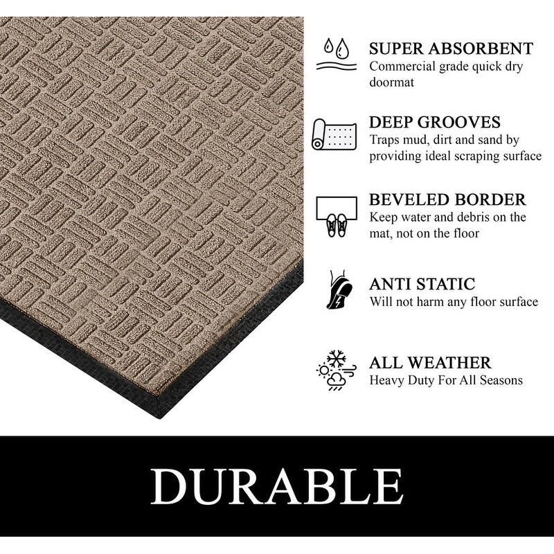 Tapis de porte A1HC neuf, durable et polyvalent, en caoutchouc polypropylène, pour usage intérieur et extérieur, toutes saisons.