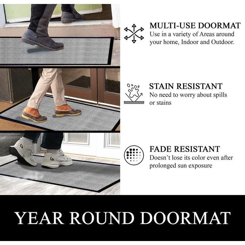 Tapis de porte A1HC neuf, durable et polyvalent, en caoutchouc polypropylène, pour usage intérieur et extérieur, toutes saisons.
