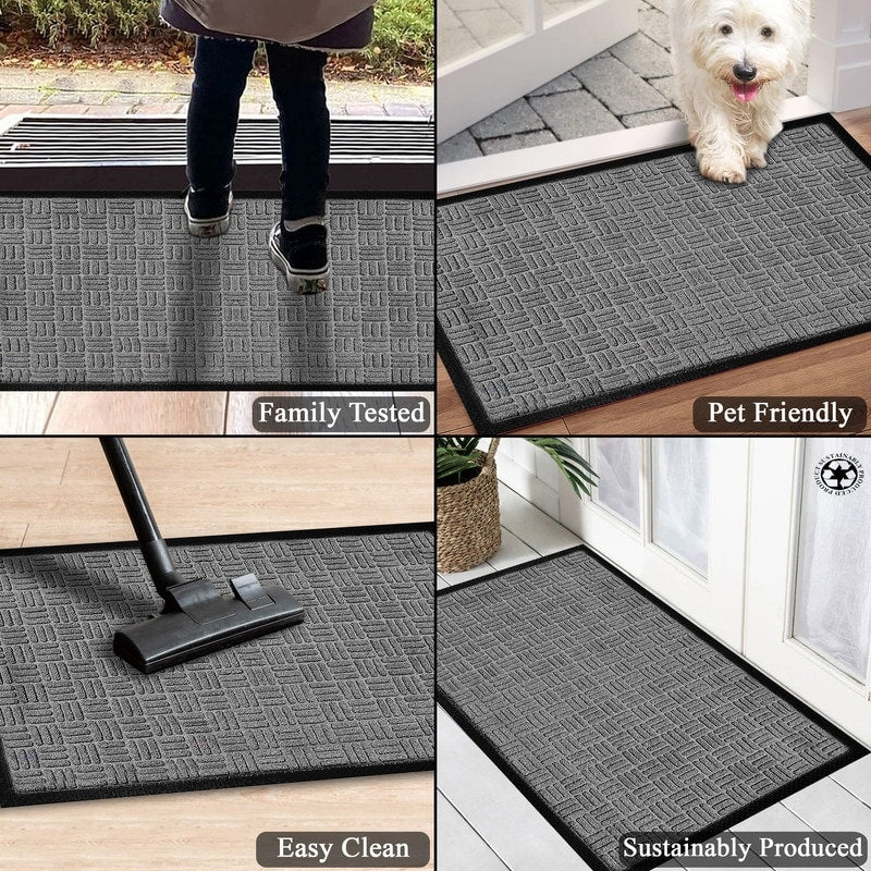 Tapis de porte A1HC neuf, durable et polyvalent, en caoutchouc polypropylène, pour usage intérieur et extérieur, toutes saisons.