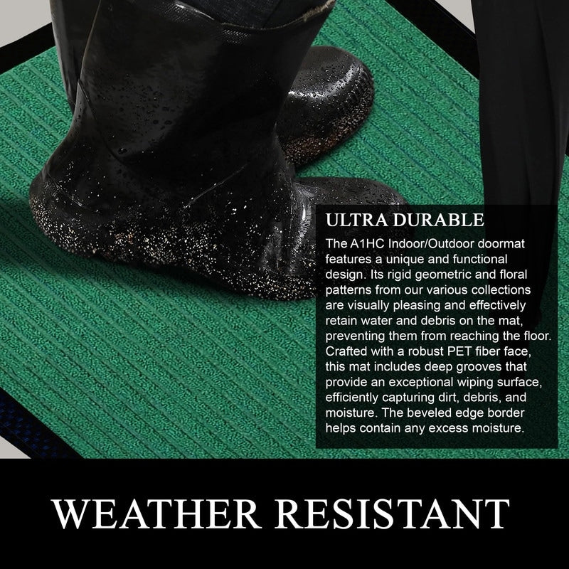 Tapis de porte A1HC neuf, durable et polyvalent, en caoutchouc polypropylène, pour usage intérieur et extérieur, toutes saisons.