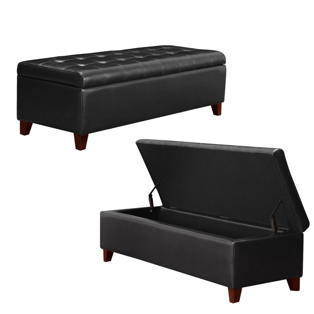 Banc ottoman de rangement en cuir reconstitué Adeco 50