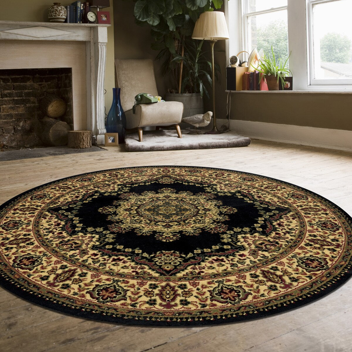 Tapis de sol Admire Home Living Caroline à médaillon traditionnel