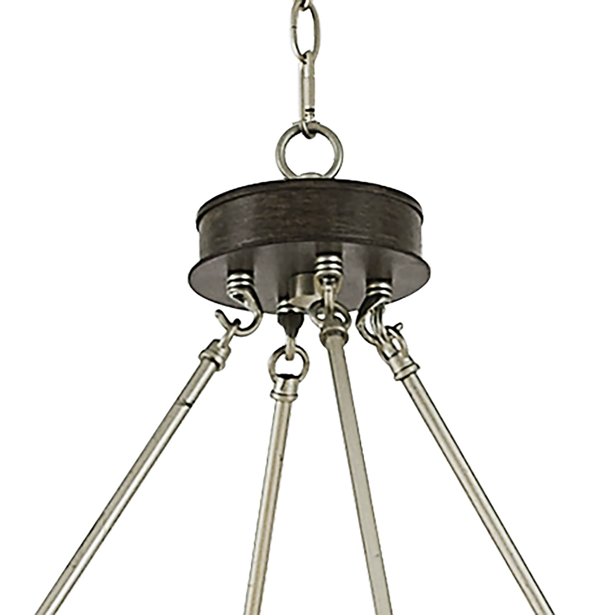 Lustre Acroma Farmhouse à 12 lumières, 40 po, en forme de roue de chariot, certifié UL - 40 po P x 138 po H