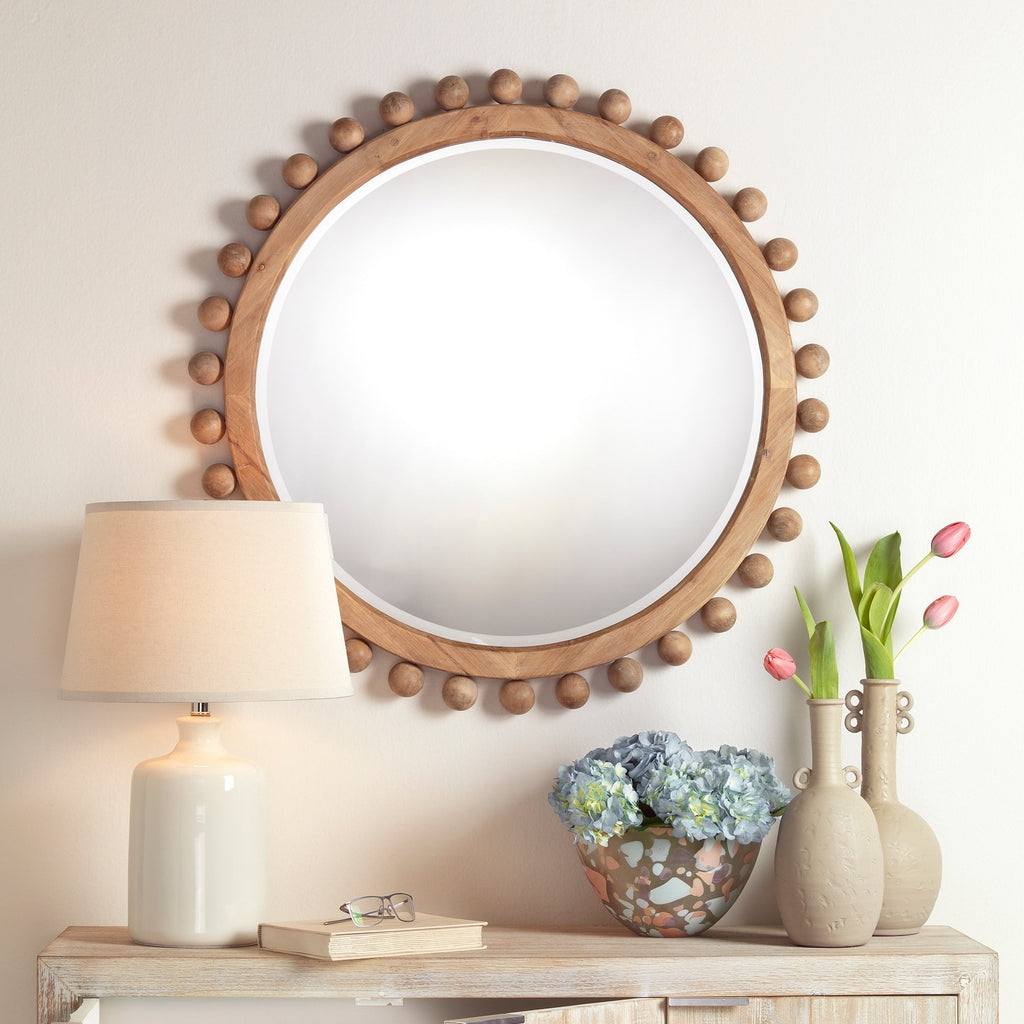 Miroir rond en bois Alden Décor Orion, naturel