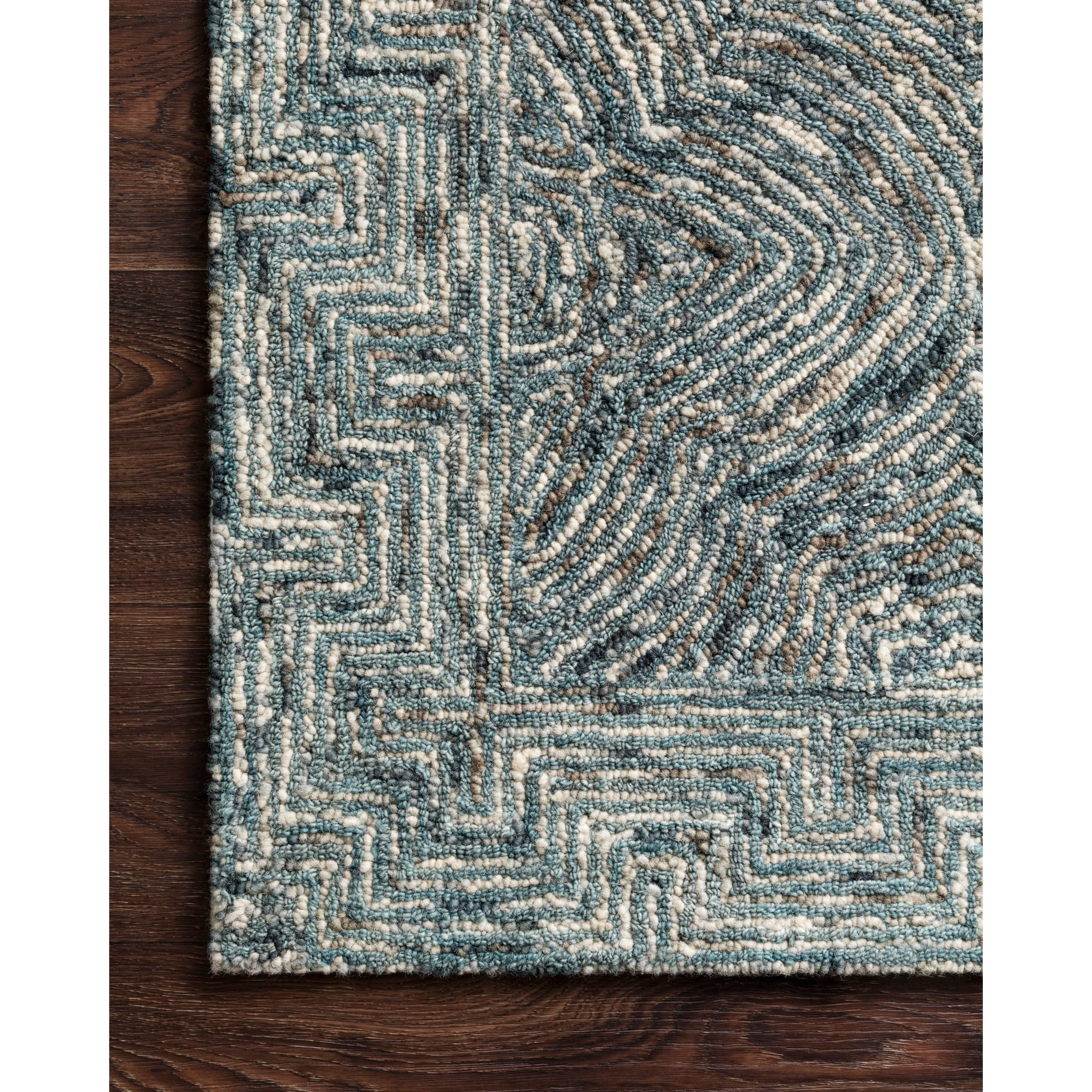 Tapis contemporain Alexander Home Aspen Denim Wool tufté à la main