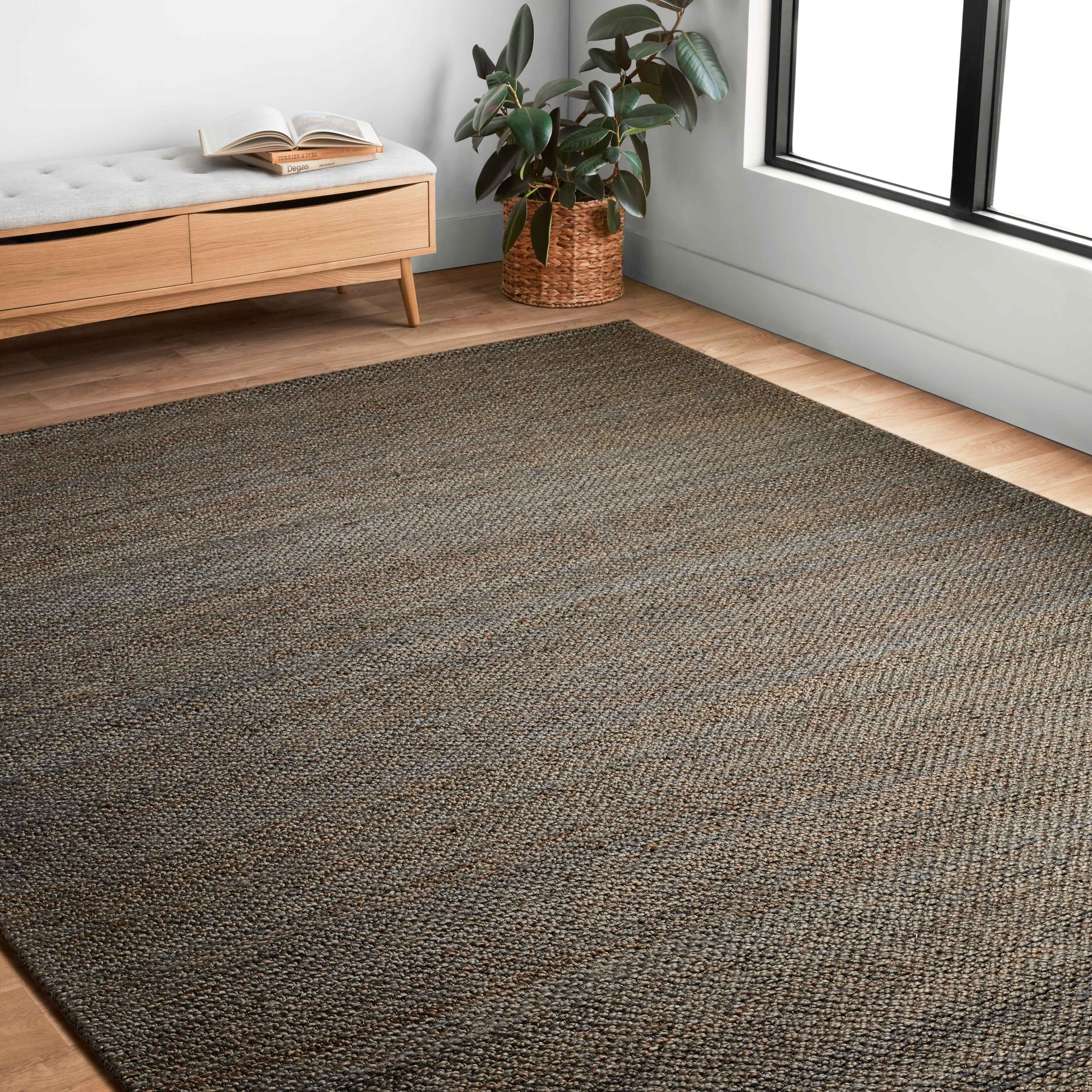 Tapis en jute tissé à la main Alexander Home Emily, style ferme moderne