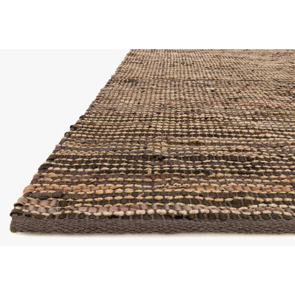 Tapis Alexander Home Farmhouse en jute et cuir tissé à la main