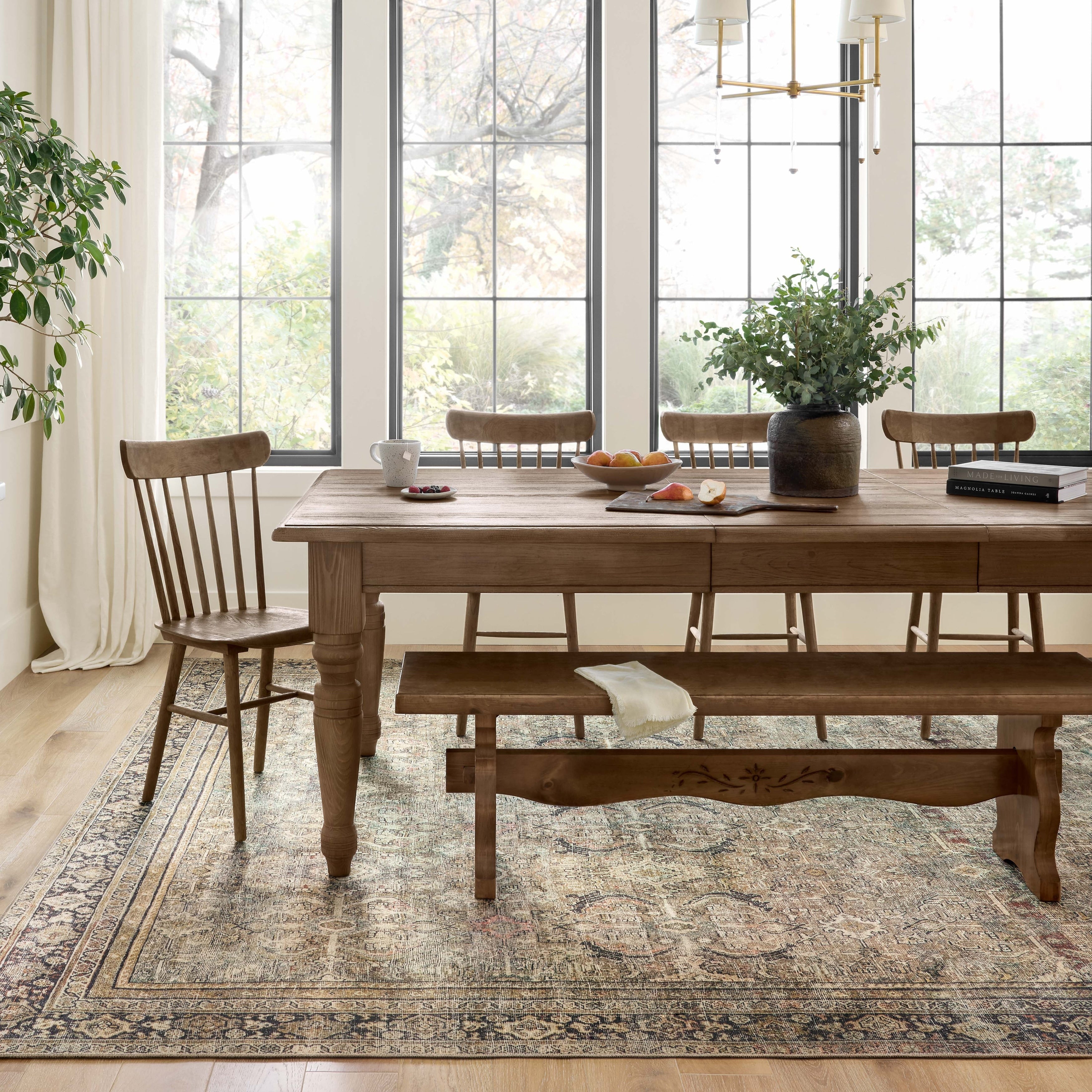 Tapis imprimé à motif oriental Alexander Home Isabelle, tons olive