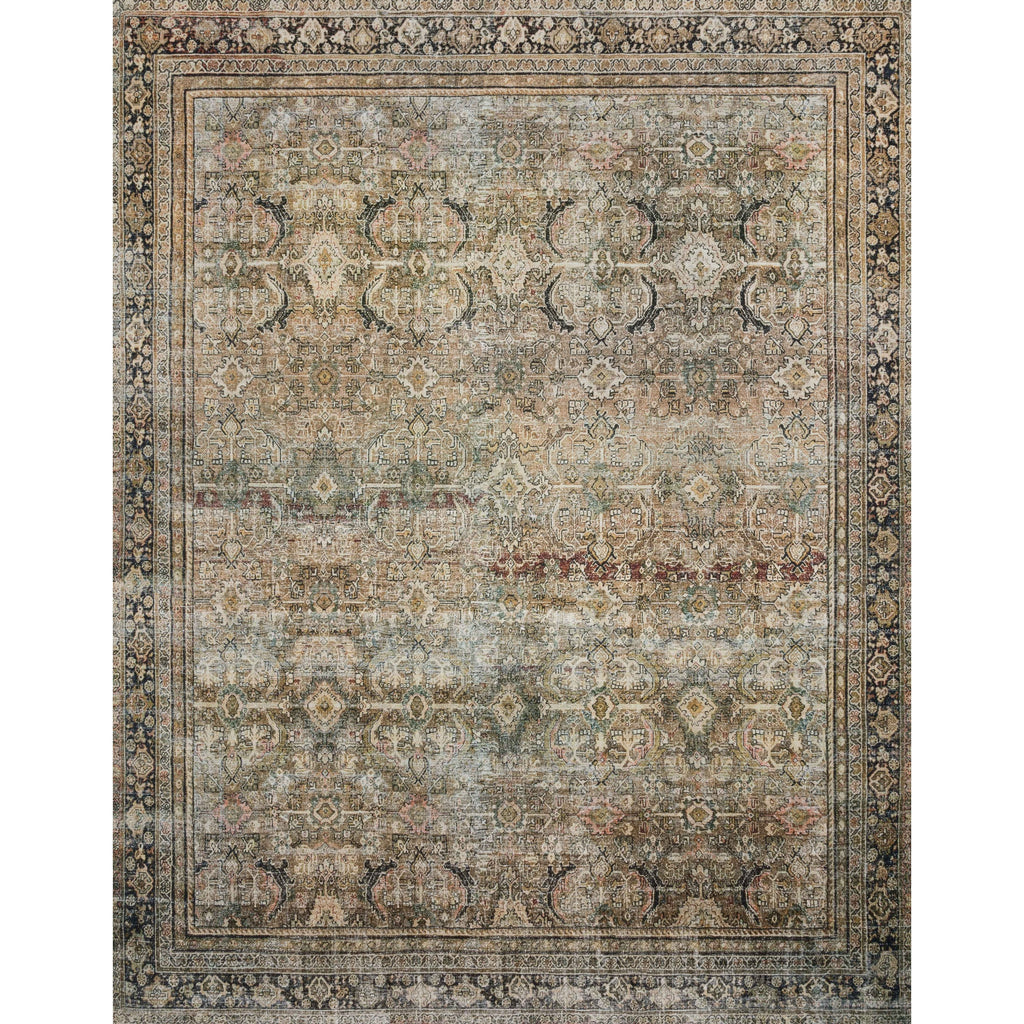 Tapis imprimé à motif oriental Alexander Home Isabelle, tons olive