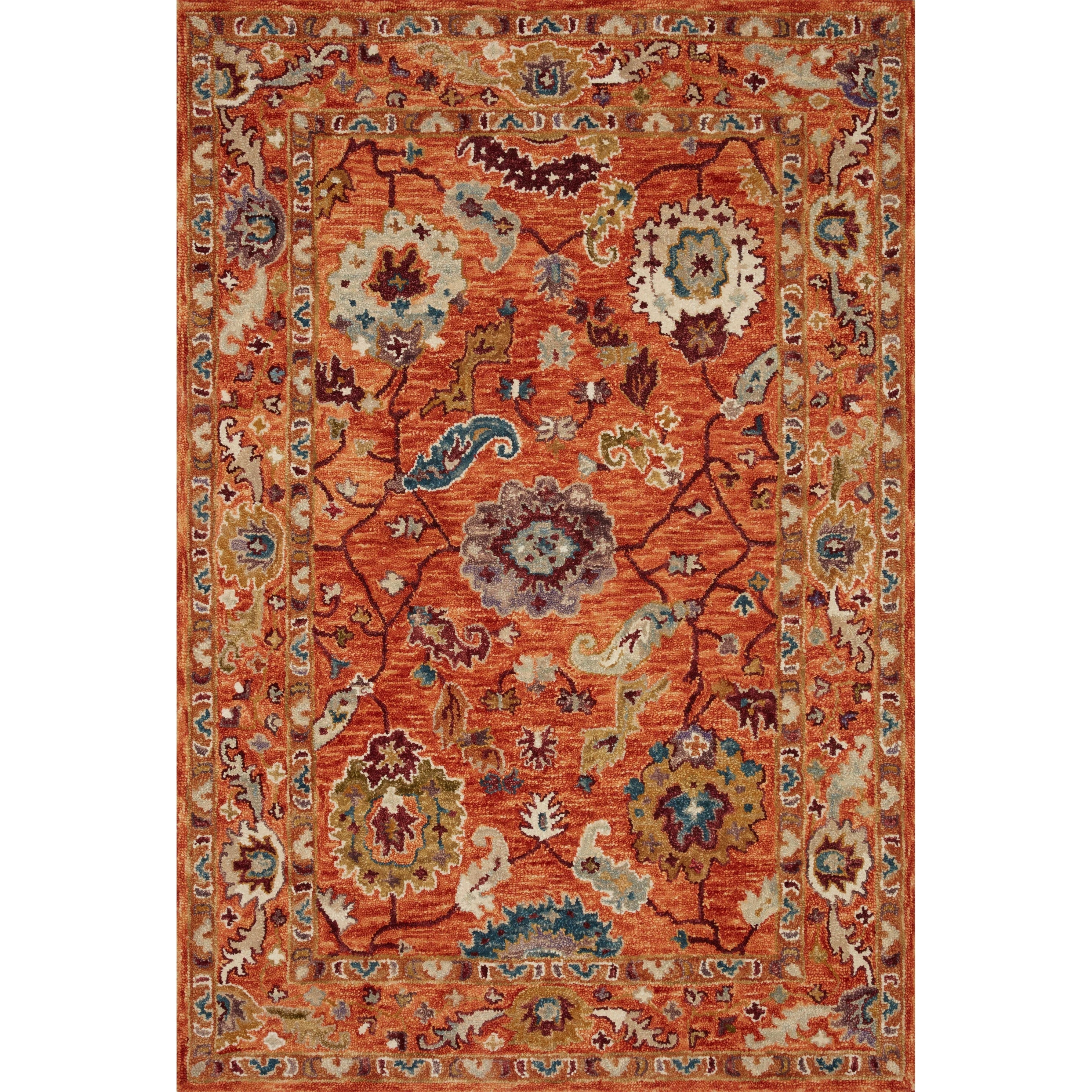 Tapis Alexander Home Megan Floral en laine 100 % tissé à la main