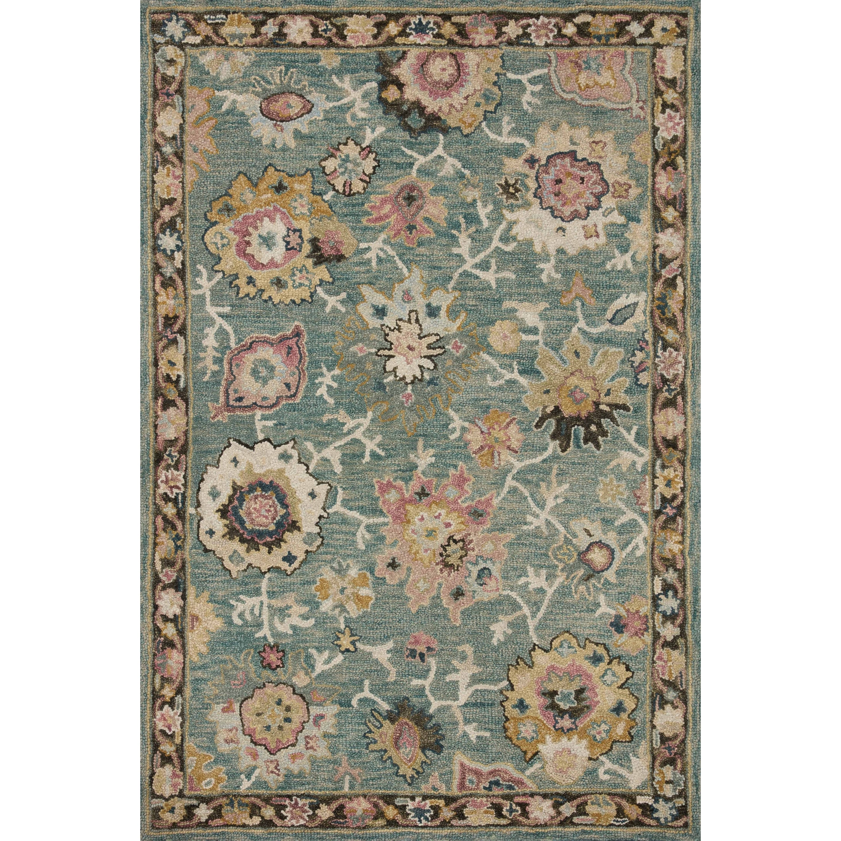 Tapis Alexander Home Megan Floral en laine 100 % tissé à la main