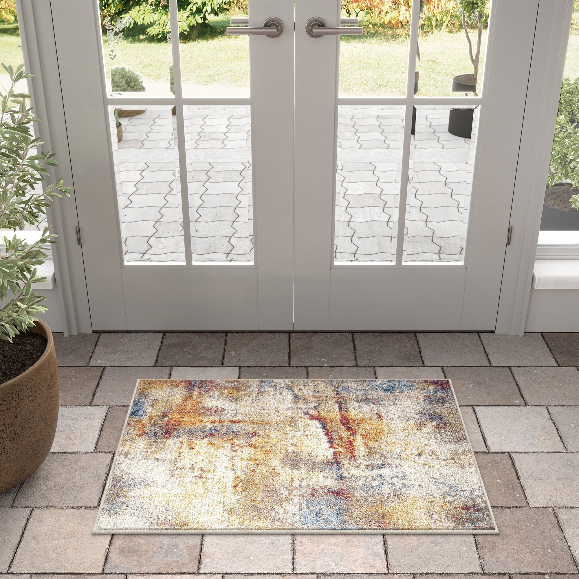 Tapis d'intérieur abstrait moderne et contemporain Chesney