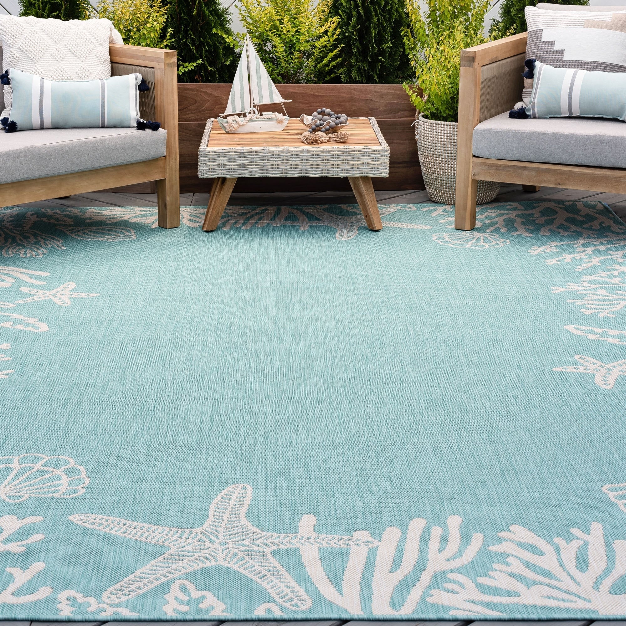Tapis d'intérieur/extérieur Exo Coastal Graphic Print