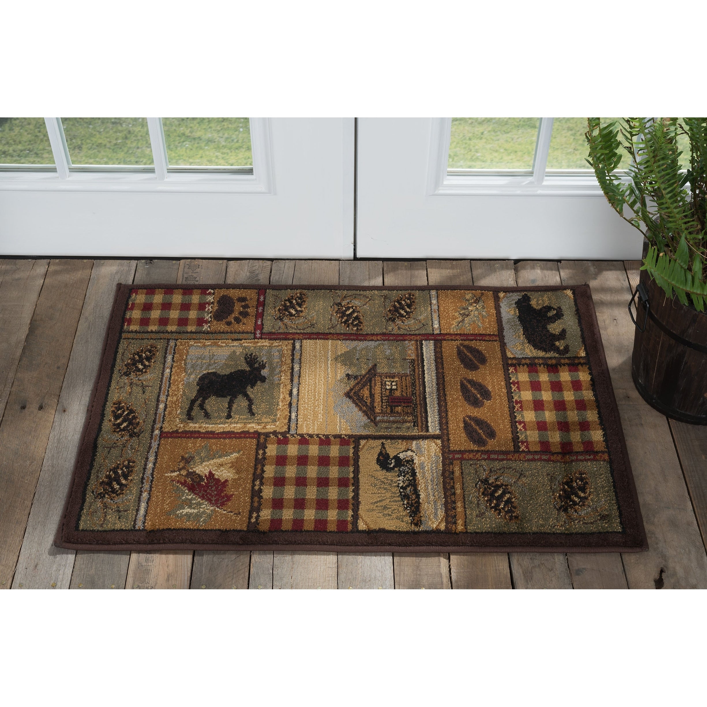 Tapis et descentes de lit - Tapis style chalet/ferme pour salon, chambre, salle à manger, cuisine - 60 x 90 cm / 90 x 240 cm / 150 x 210 cm / 240 x 300 cm / 270 x 360 cm / Rond