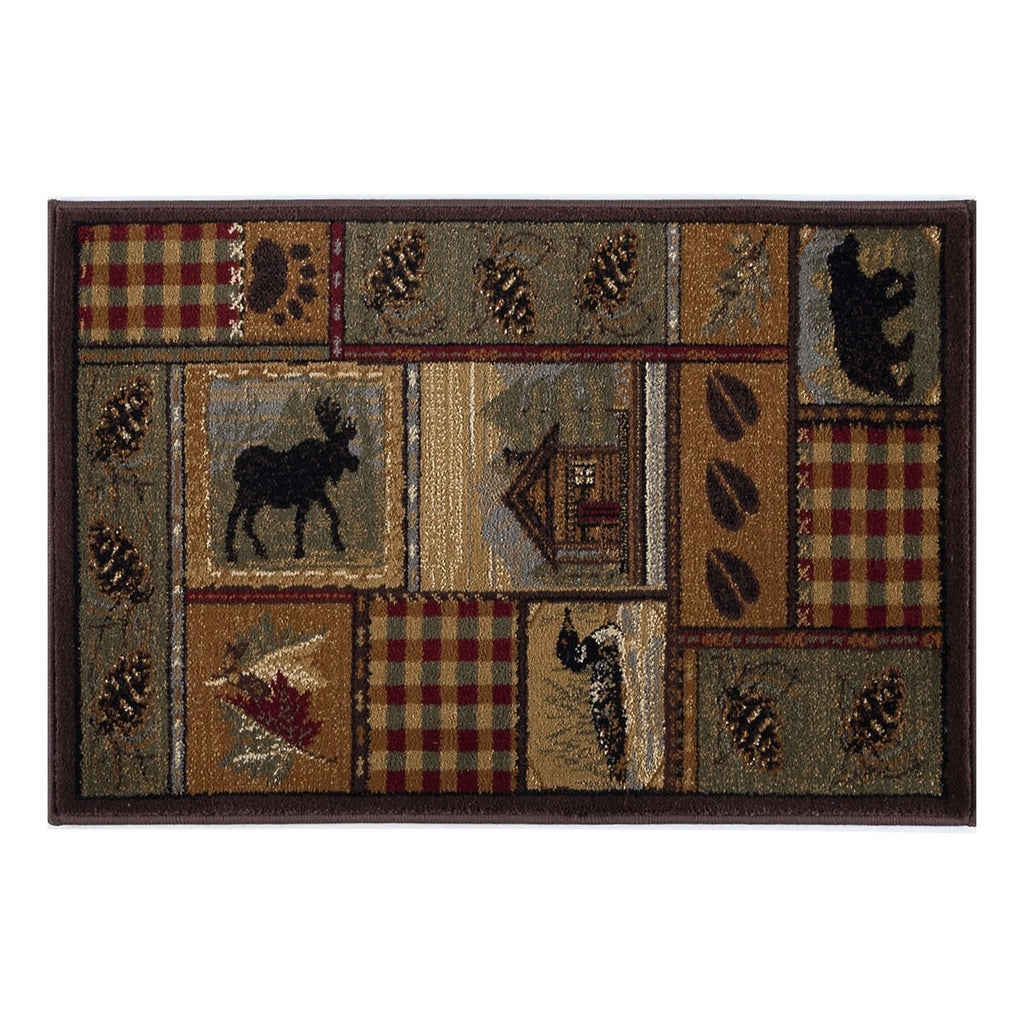 Tapis et descentes de lit - Tapis style chalet/ferme pour salon, chambre, salle à manger, cuisine - 60 x 90 cm / 90 x 240 cm / 150 x 210 cm / 240 x 300 cm / 270 x 360 cm / Rond
