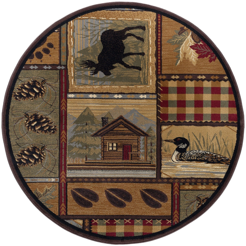 Tapis et descentes de lit - Tapis style chalet/ferme pour salon, chambre, salle à manger, cuisine - 60 x 90 cm / 90 x 240 cm / 150 x 210 cm / 240 x 300 cm / 270 x 360 cm / Rond