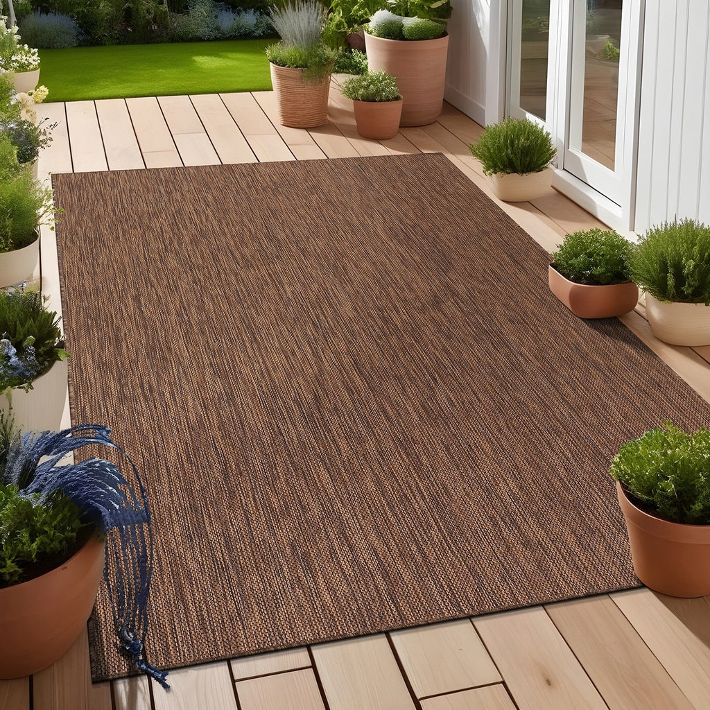Tapis Aloha lavable uni pour intérieur/extérieur, terrasse, salon