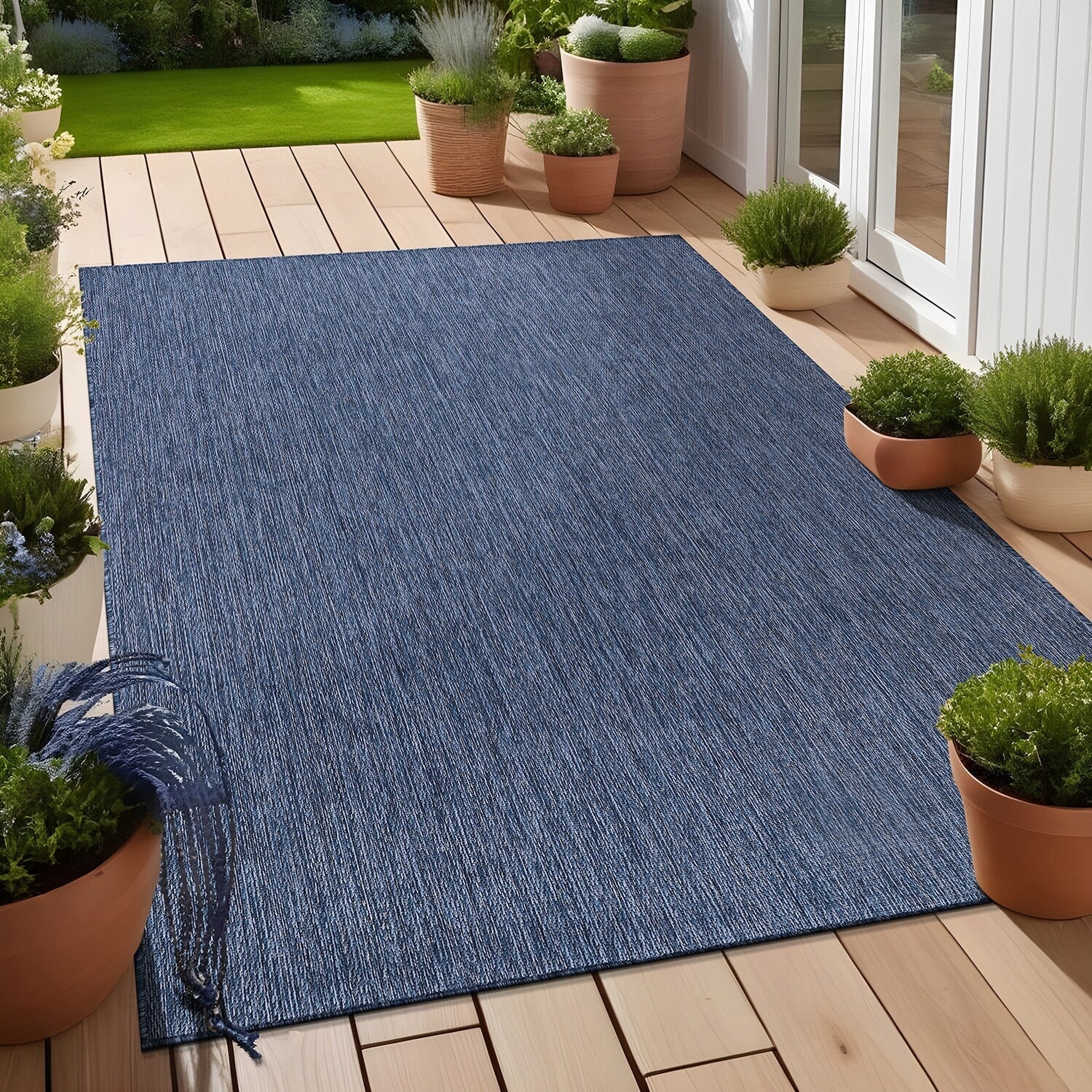 Tapis Aloha lavable uni pour intérieur/extérieur, terrasse, salon