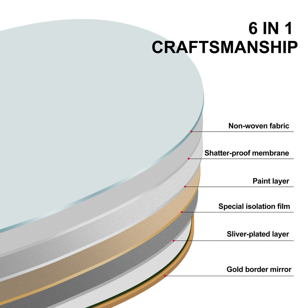 Miroir de sol en bois arqué pleine longueur, miroir mural