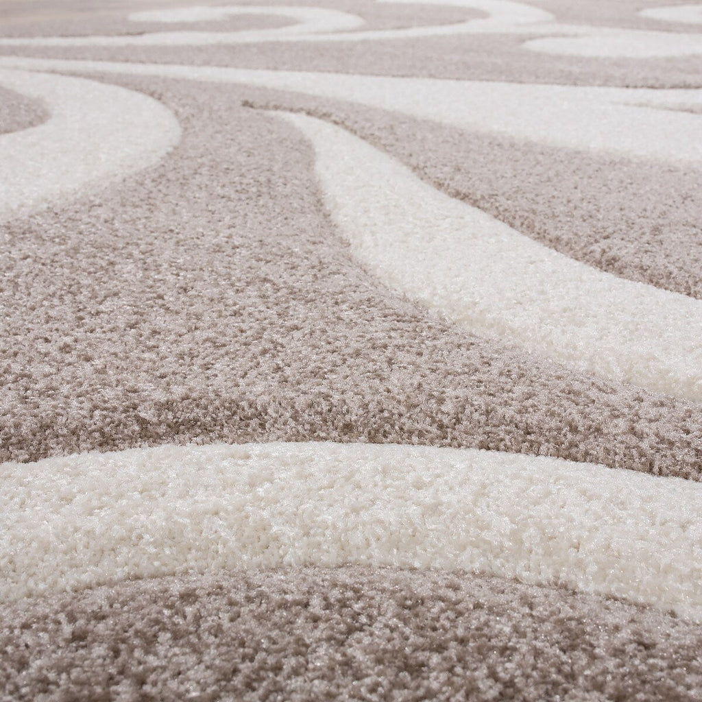 Tapis moderne à motif floral et découpe contour