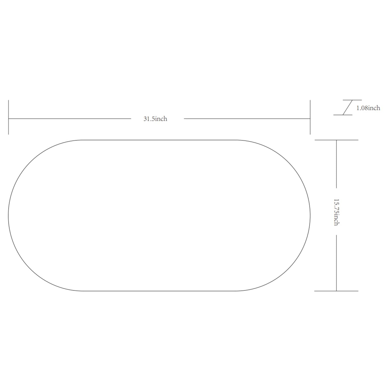 Livabliss Aranya Modern Aluminum Oval Pill-Shaped Accent Mirror