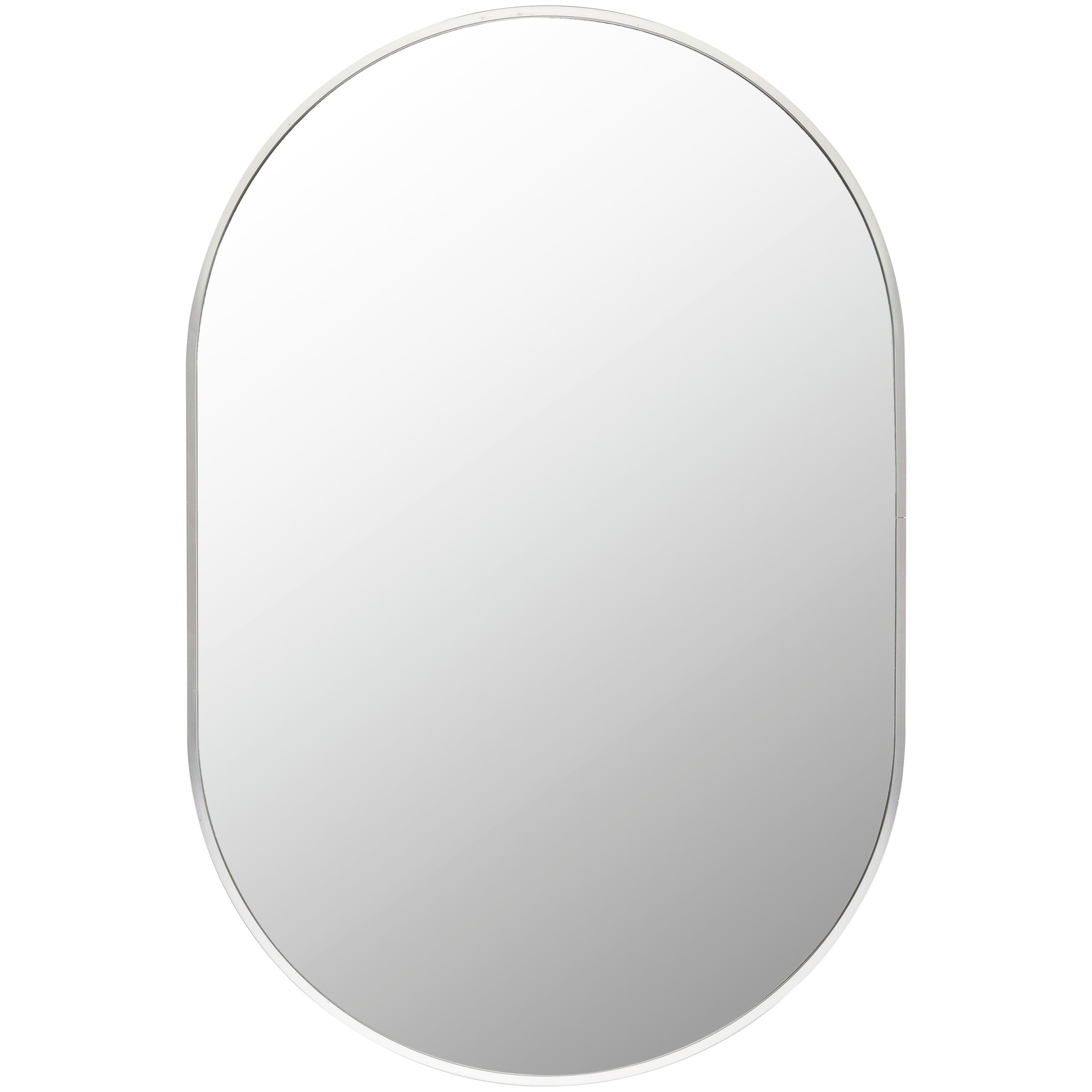 Livabliss Aranya Modern Aluminum Oval Pill-Shaped Accent Mirror