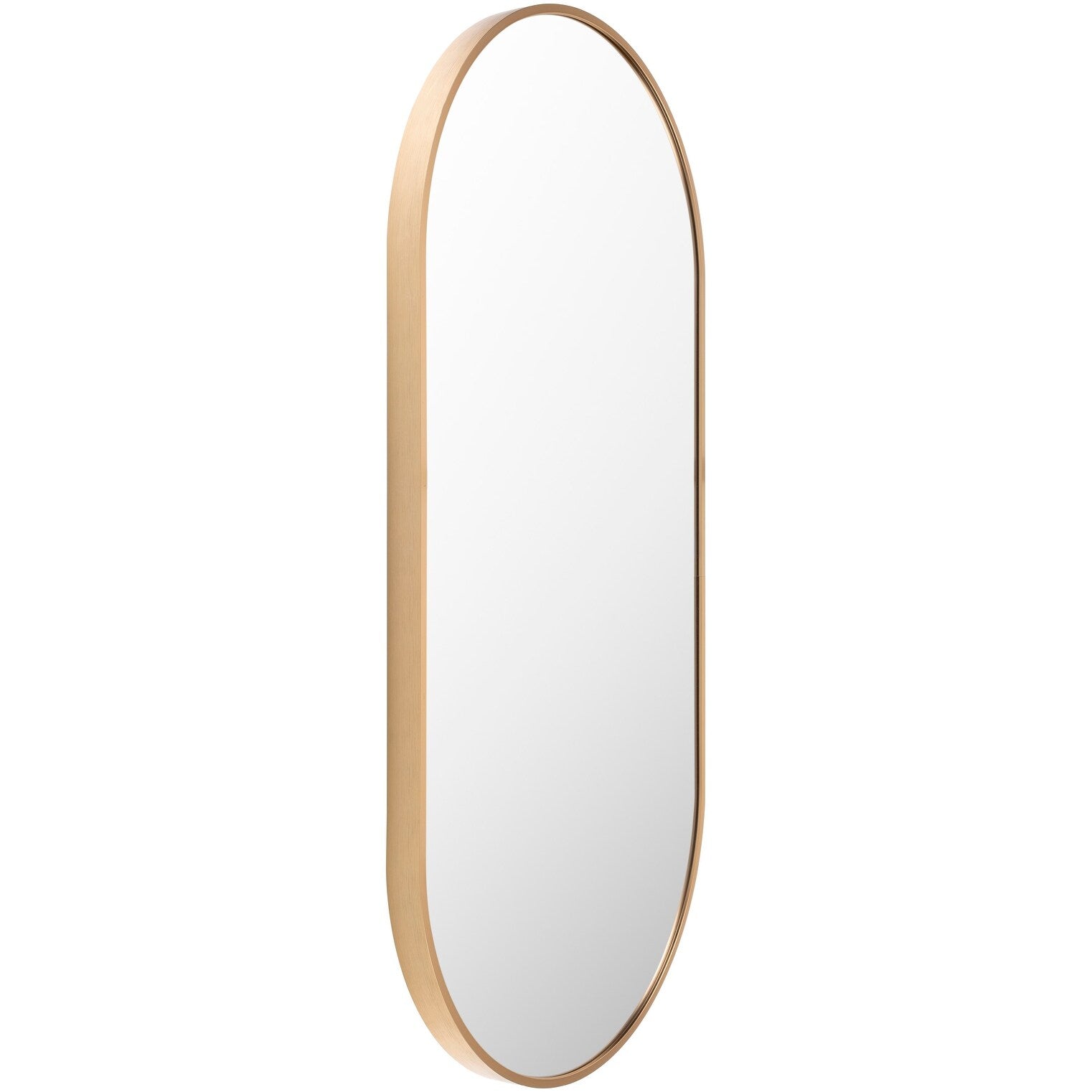 Livabliss Aranya Modern Aluminum Oval Pill-Shaped Accent Mirror