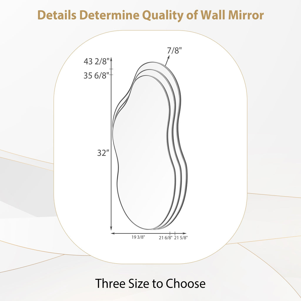 Asymmetrical Wavy Antique Accent Wall Mirror