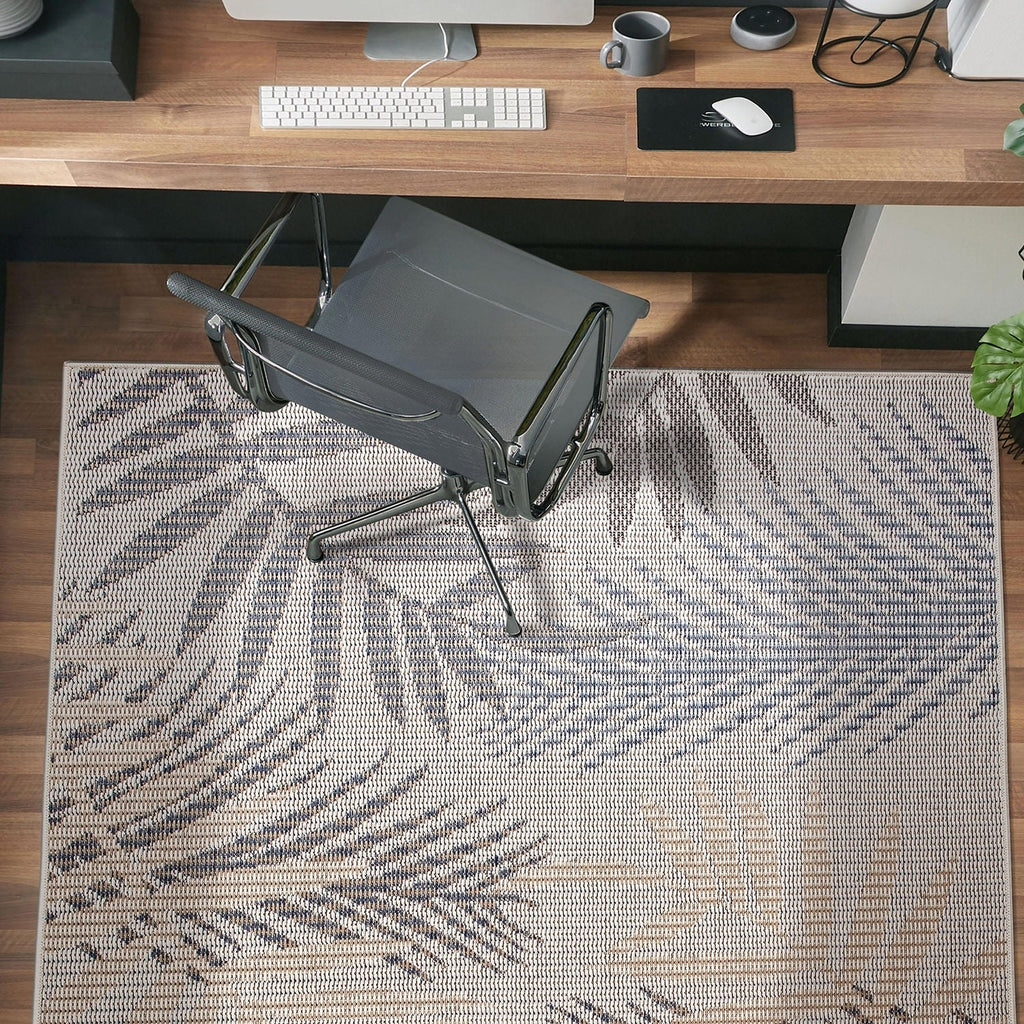 Tapis d'intérieur/extérieur à motif de feuilles de palmier des Bahamas