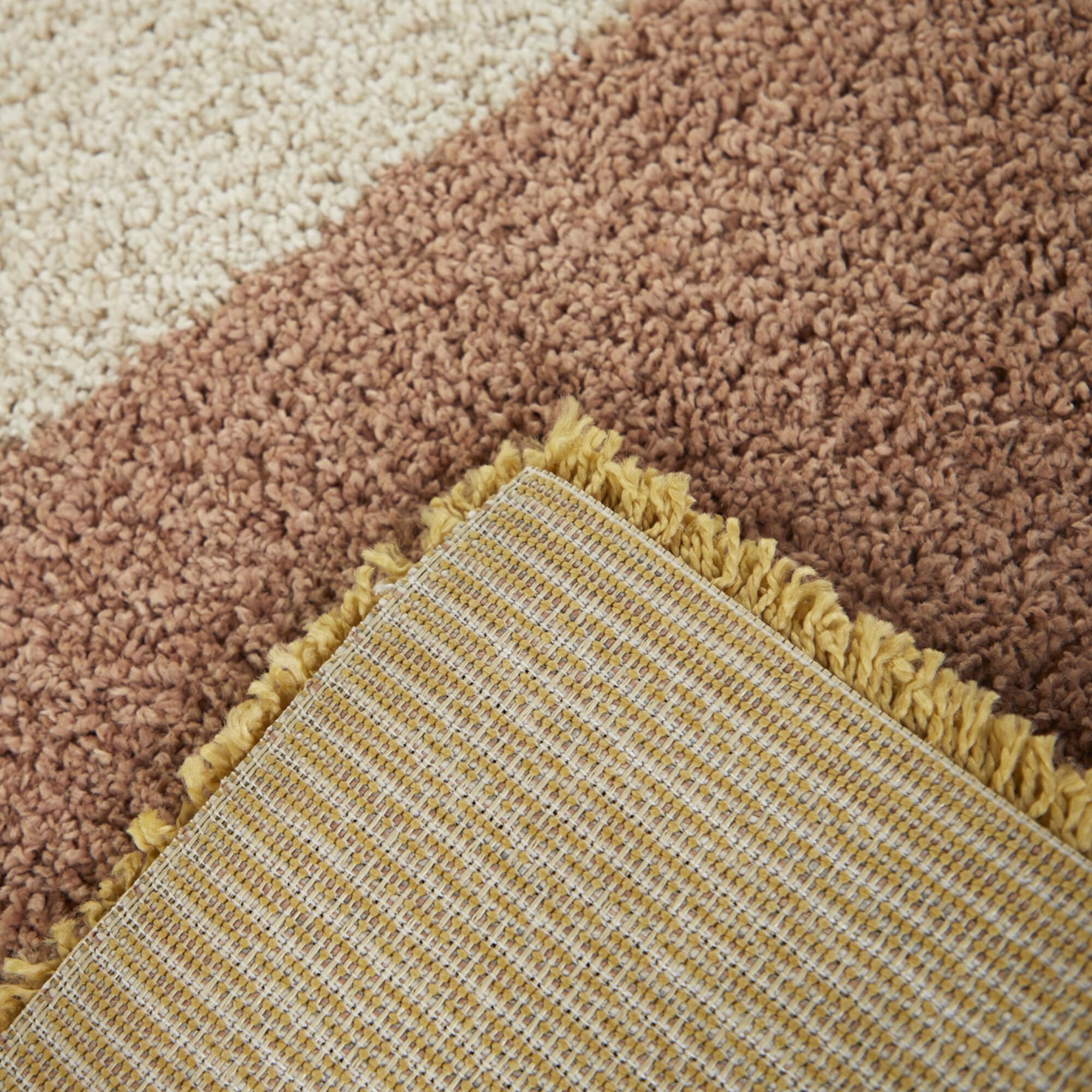 Tapis à poils longs Merrill style moderne du milieu du siècle, color block