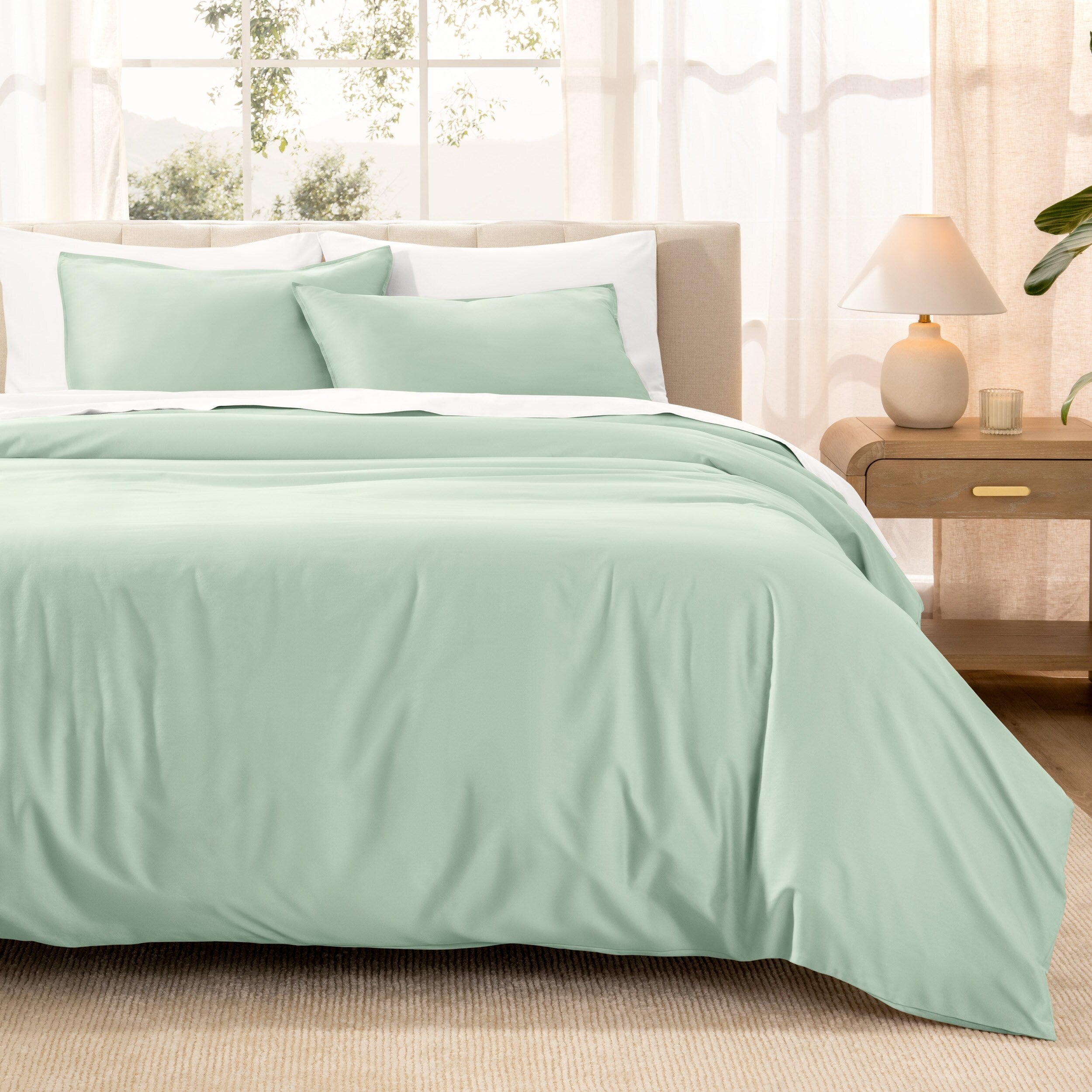 Bare Home Organic Cotton Duvet Cover Set - Smooth Sateen Weave