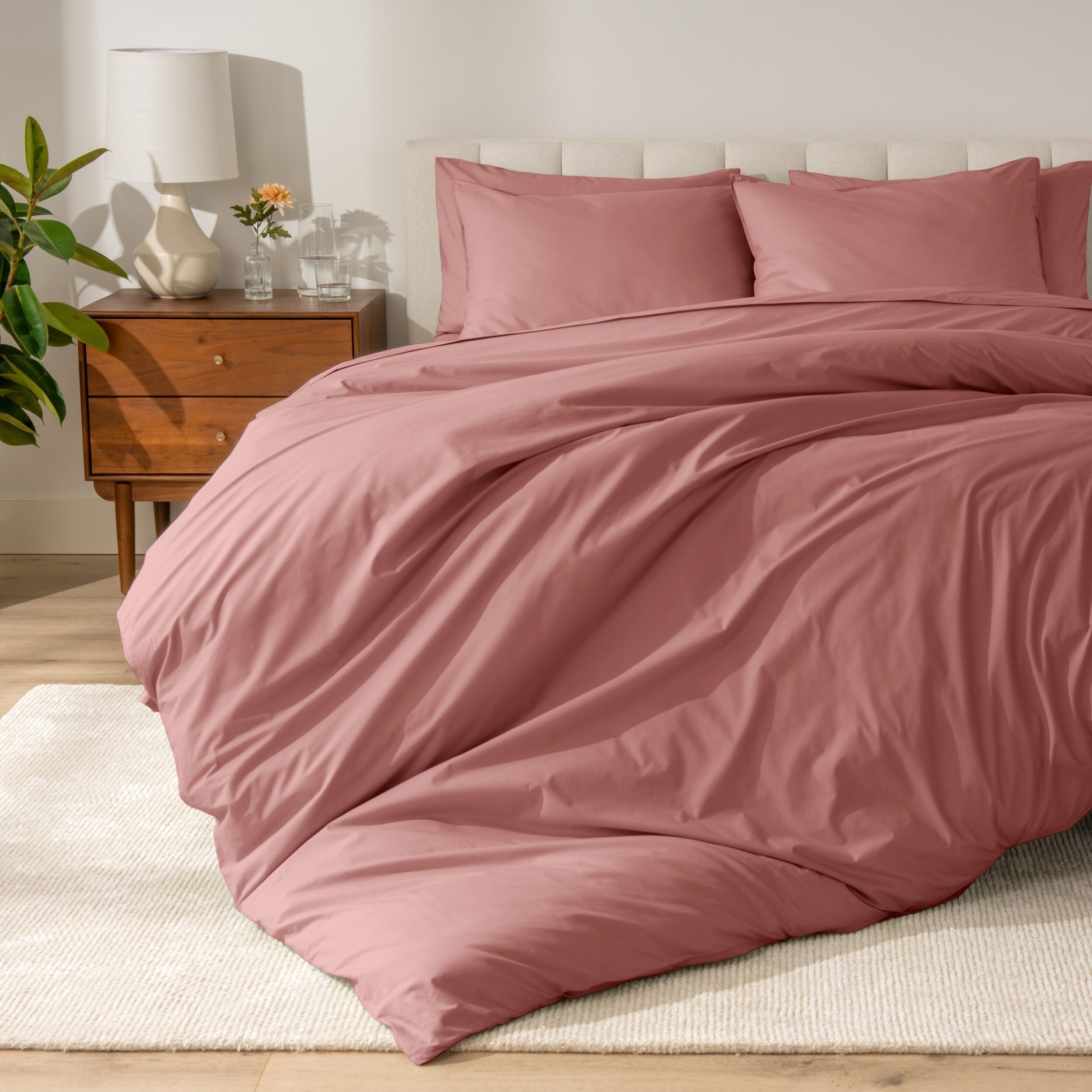 Bare Home Organic Cotton Percale Duvet Cover Set