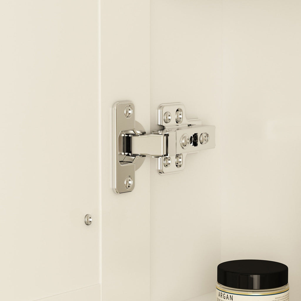 Armoire à pharmacie de salle de bain avec miroir LED antibuée 6 000 K, armoire murale blanche