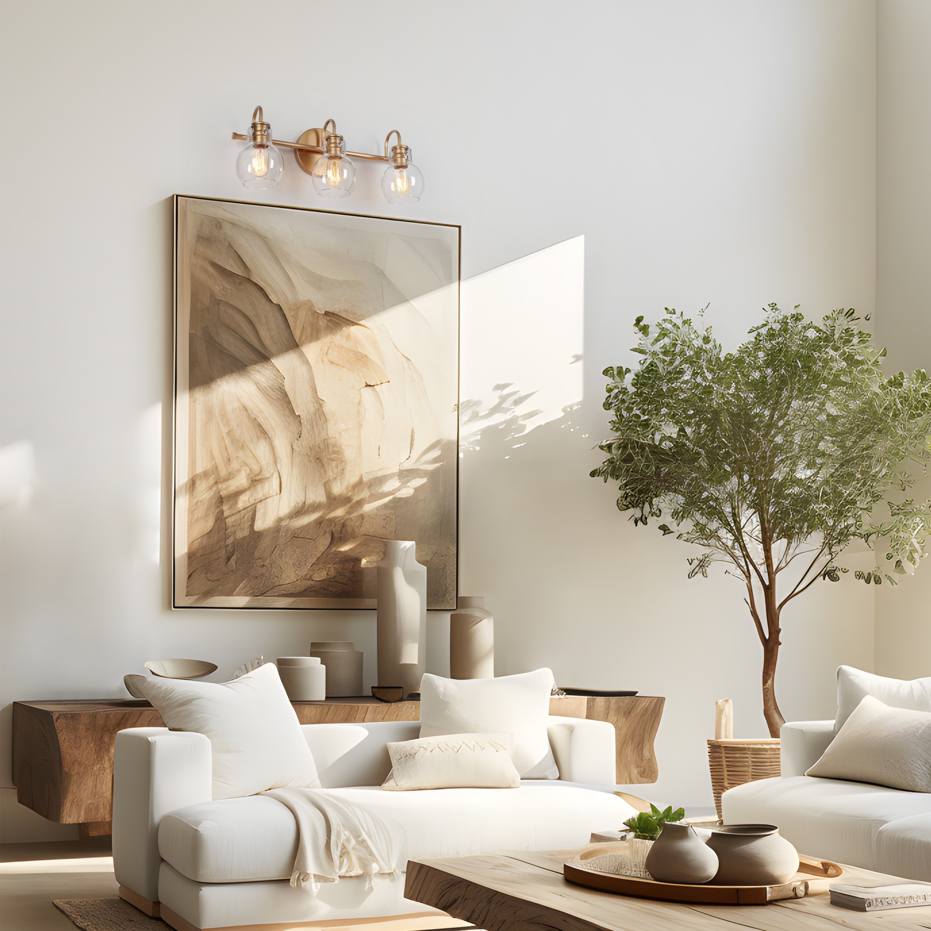 Modern 2/3/4/5-Light Bathroom Vanity Light Globe Glass Wall Sconce Minimalist Design