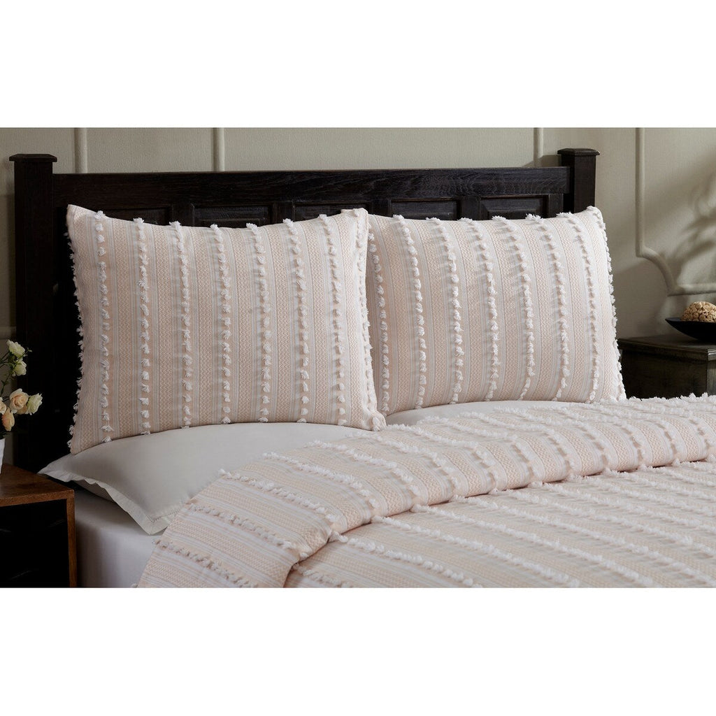 Better Trends Angelique Comforter Set 100% Cotton Tufted Soft Plush Chenille Elegant Stripes Machine Washable & Tumble Dry