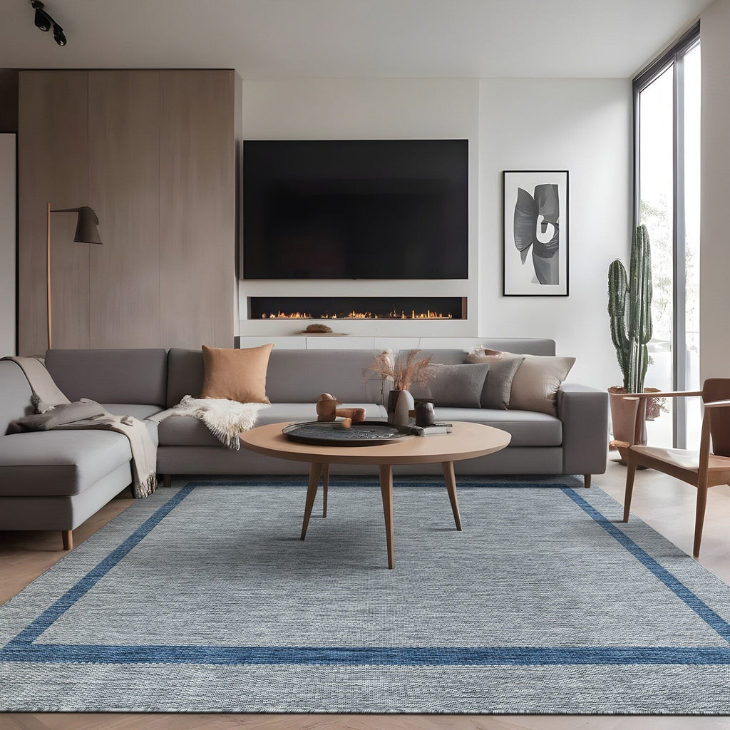 Tapis Beverly Rug moderne à bordures pour intérieur et extérieur, tapis d'extérieur pour patio, terrasse, porche