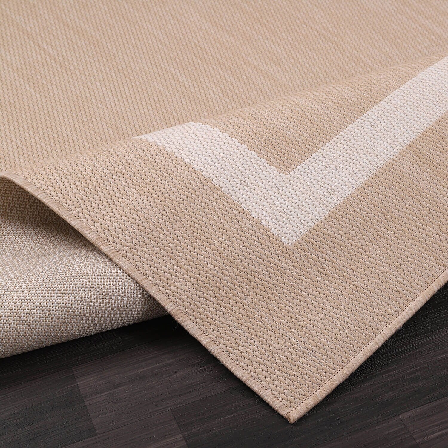 Tapis Beverly Rug moderne à bordures pour intérieur et extérieur, tapis d'extérieur pour patio, terrasse, porche