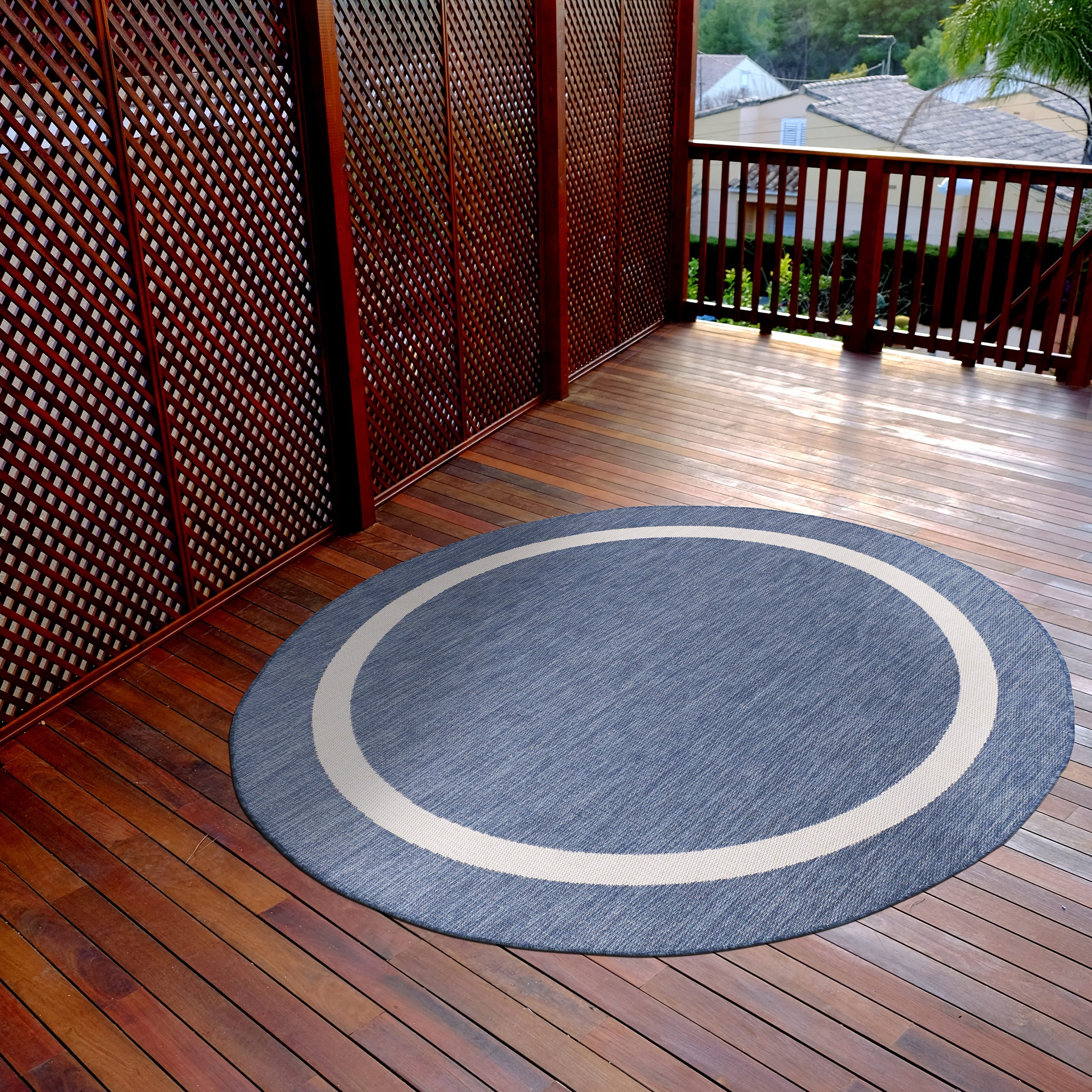 Tapis Beverly Rug moderne à bordures pour intérieur et extérieur, tapis d'extérieur pour patio, terrasse, porche