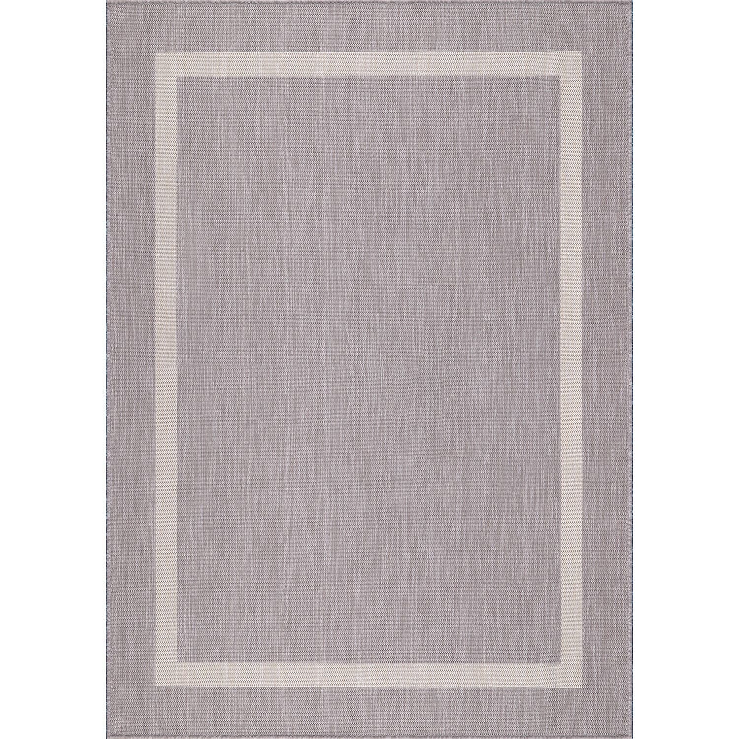 Tapis Beverly Rug moderne à bordures pour intérieur et extérieur, tapis d'extérieur pour patio, terrasse, porche