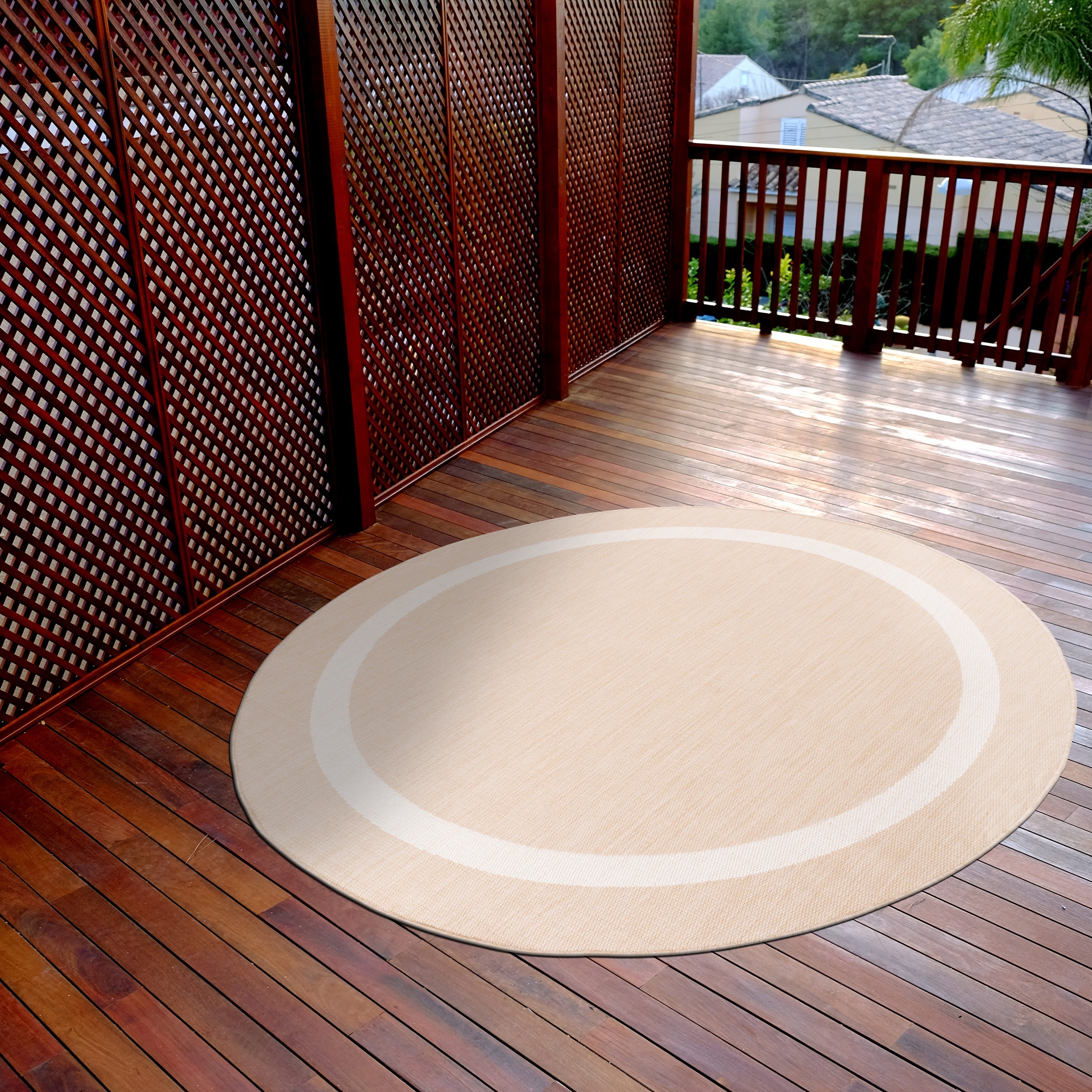 Tapis Beverly Rug moderne à bordures pour intérieur et extérieur, tapis d'extérieur pour patio, terrasse, porche