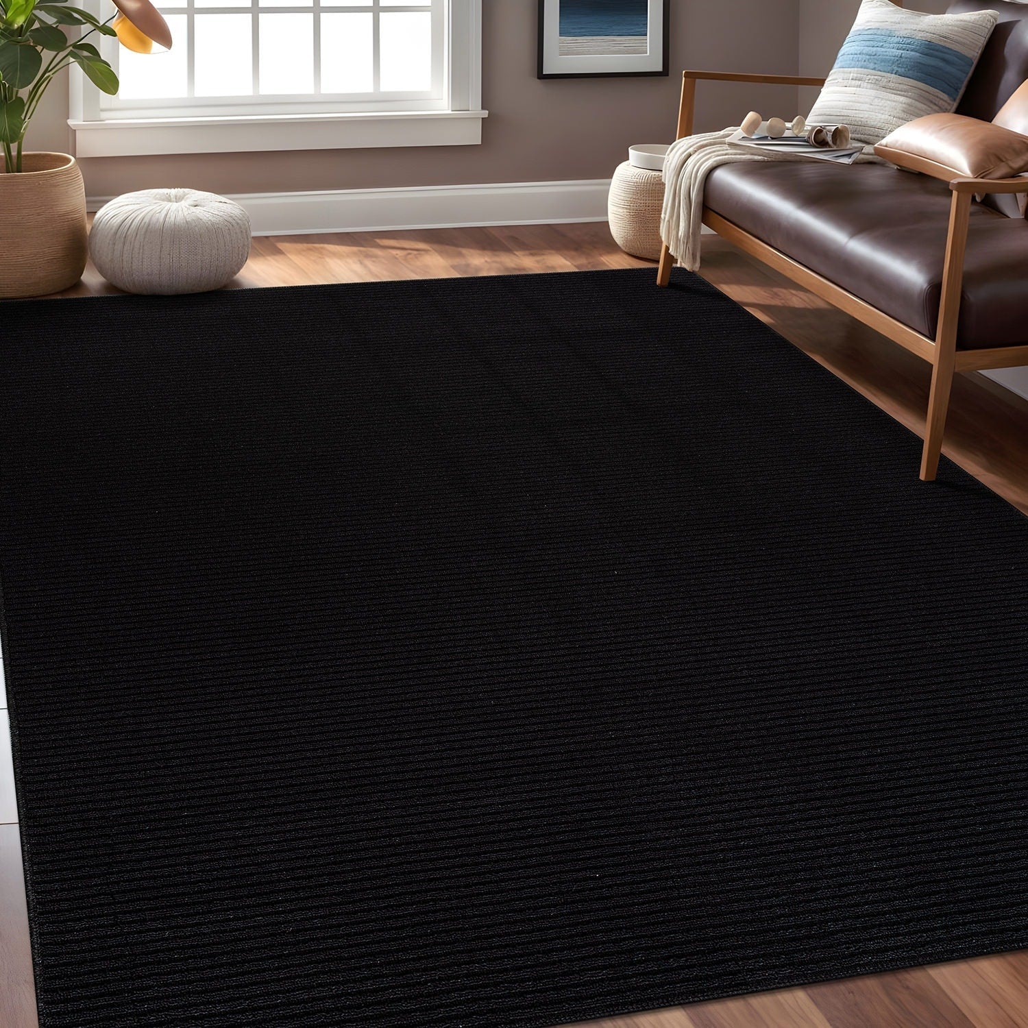 Tapis d'intérieur Beverly Rug uni, antidérapant, dos en caoutchouc, lavable