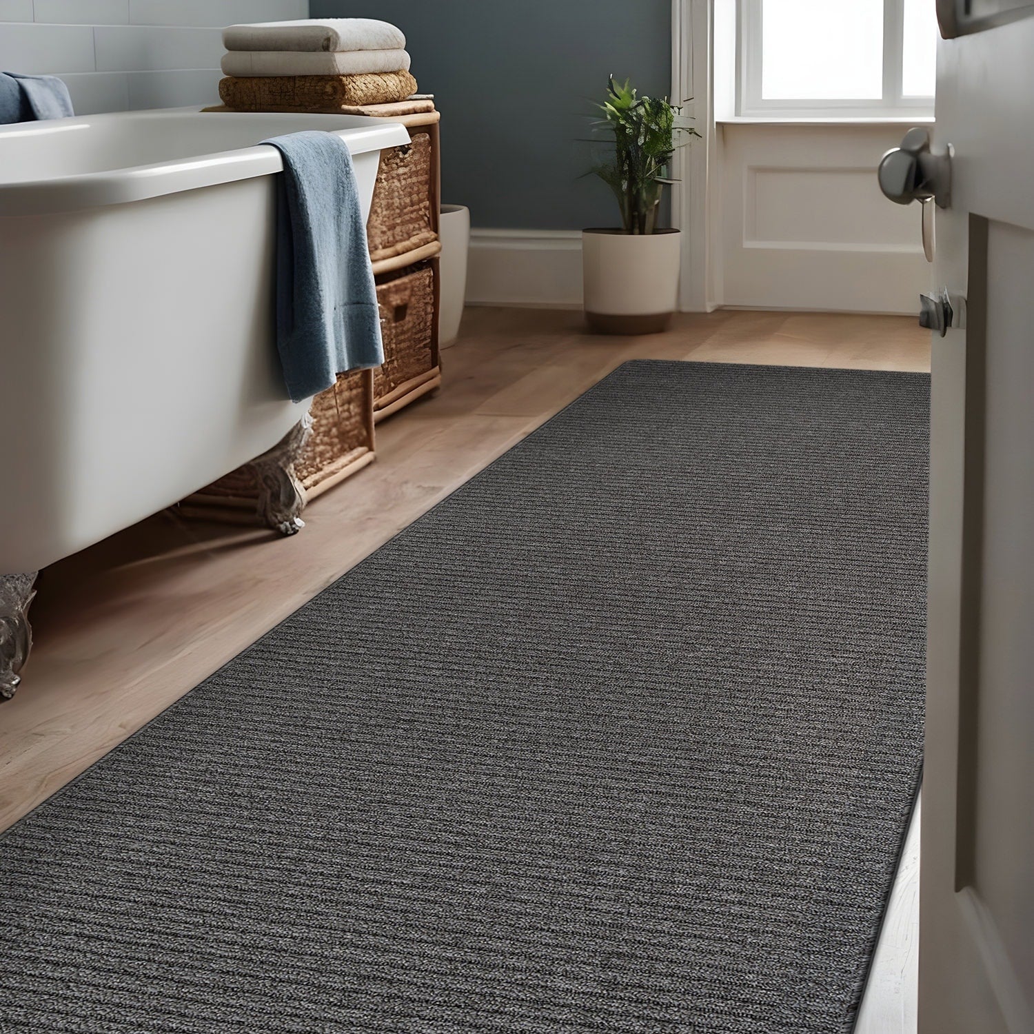 Tapis d'intérieur Beverly Rug uni, antidérapant, dos en caoutchouc, lavable