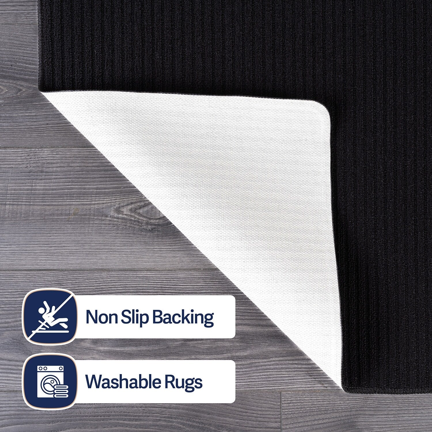 Tapis d'intérieur Beverly Rug uni, antidérapant, dos en caoutchouc, lavable