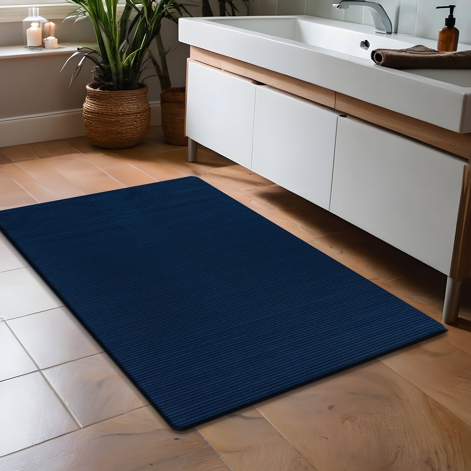 Tapis d'intérieur Beverly Rug uni, antidérapant, dos en caoutchouc, lavable