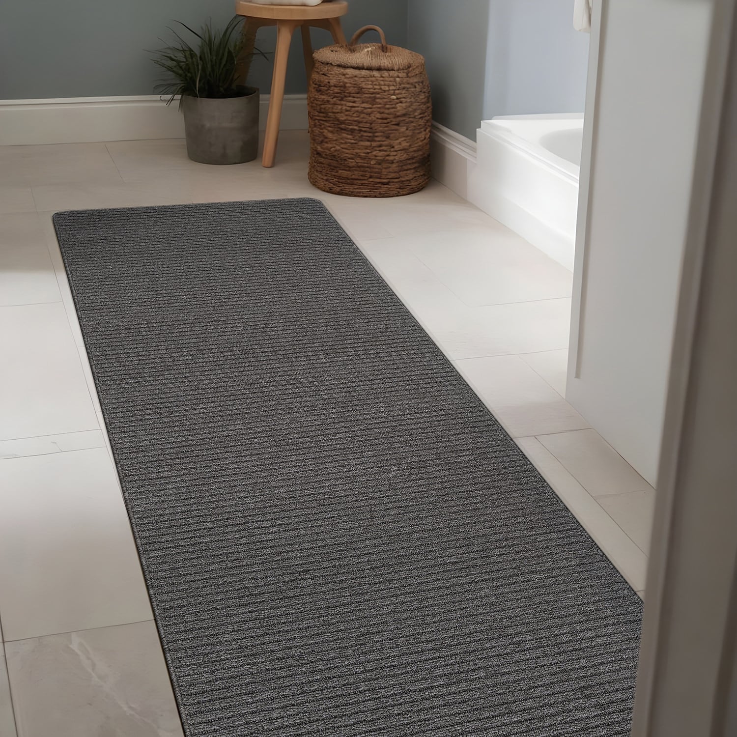 Tapis d'intérieur Beverly Rug uni, antidérapant, dos en caoutchouc, lavable